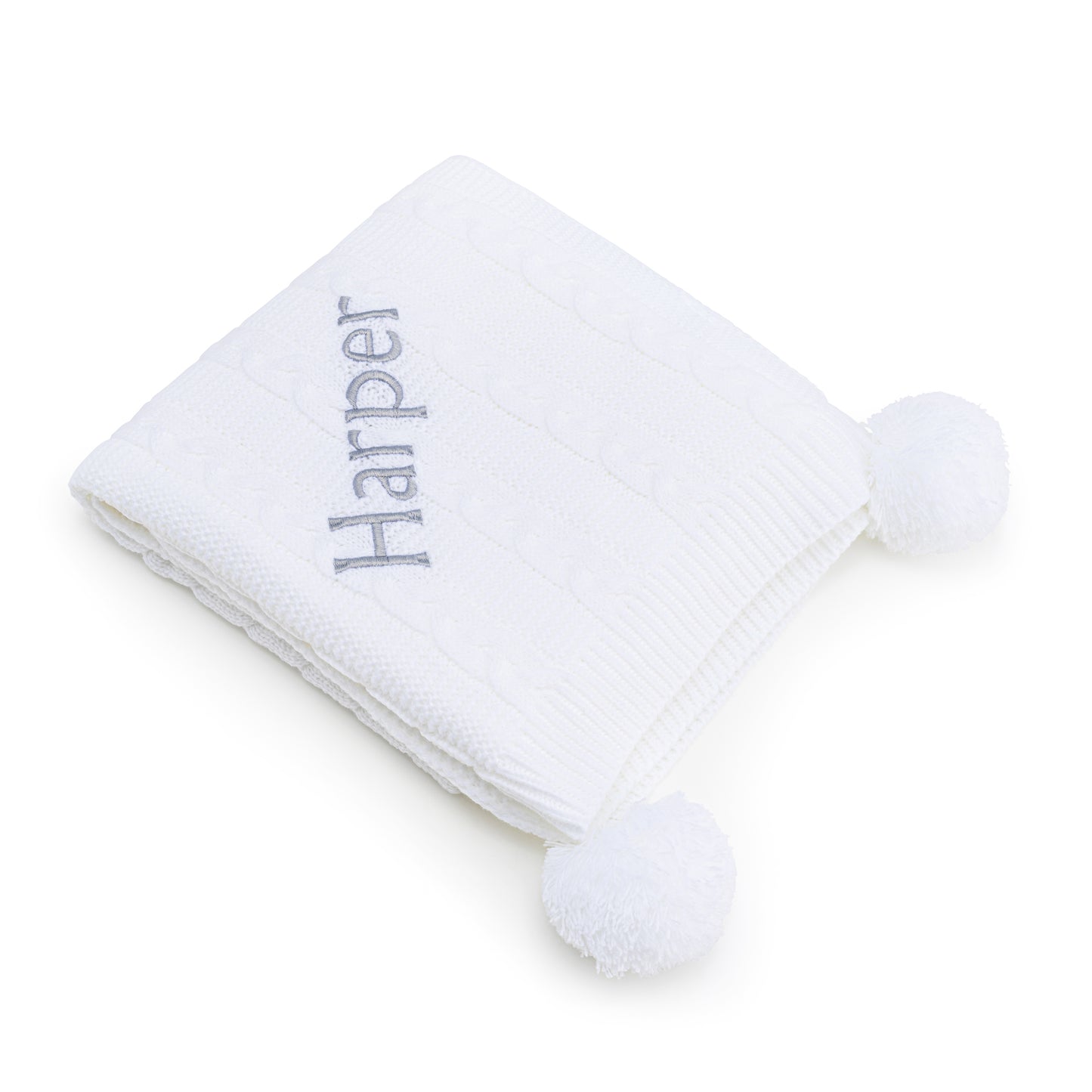 White Luxury Cable Knit Blanket