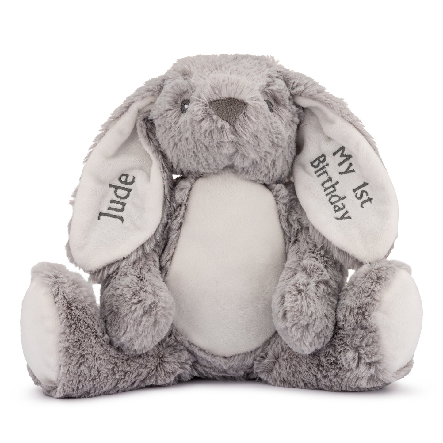 Personalised Grey Rabbit Soft Toy