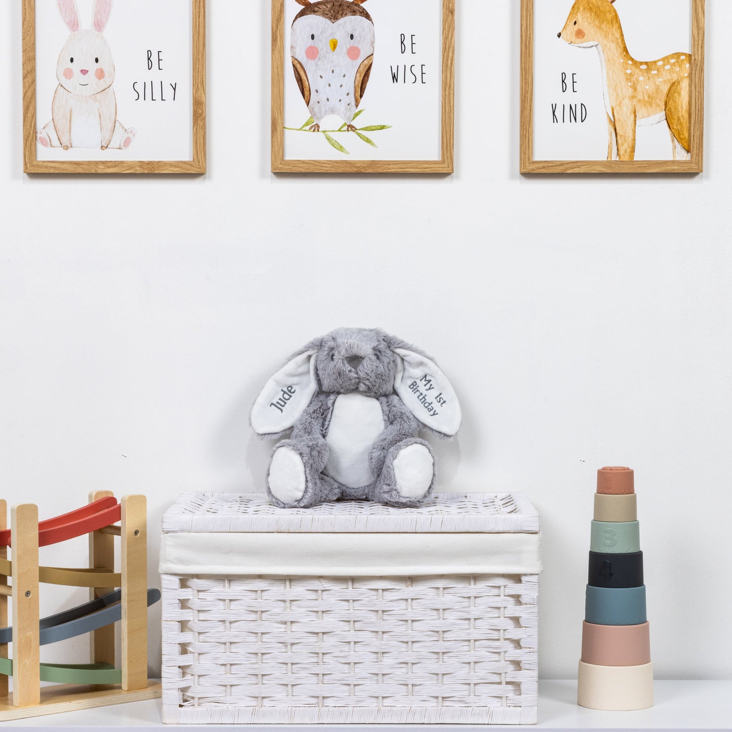 Personalised Grey Rabbit Soft Toy