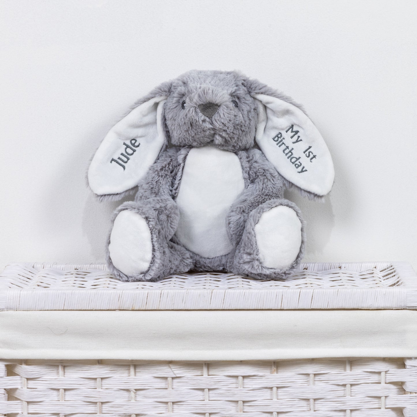 Personalised Grey Rabbit Soft Toy
