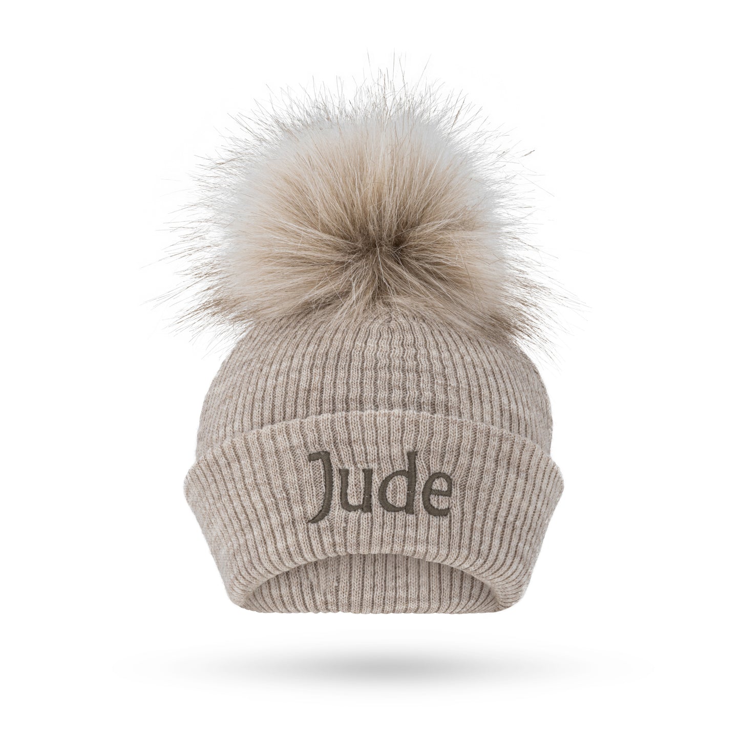 Taupe Single Pom Faux Fur Hat