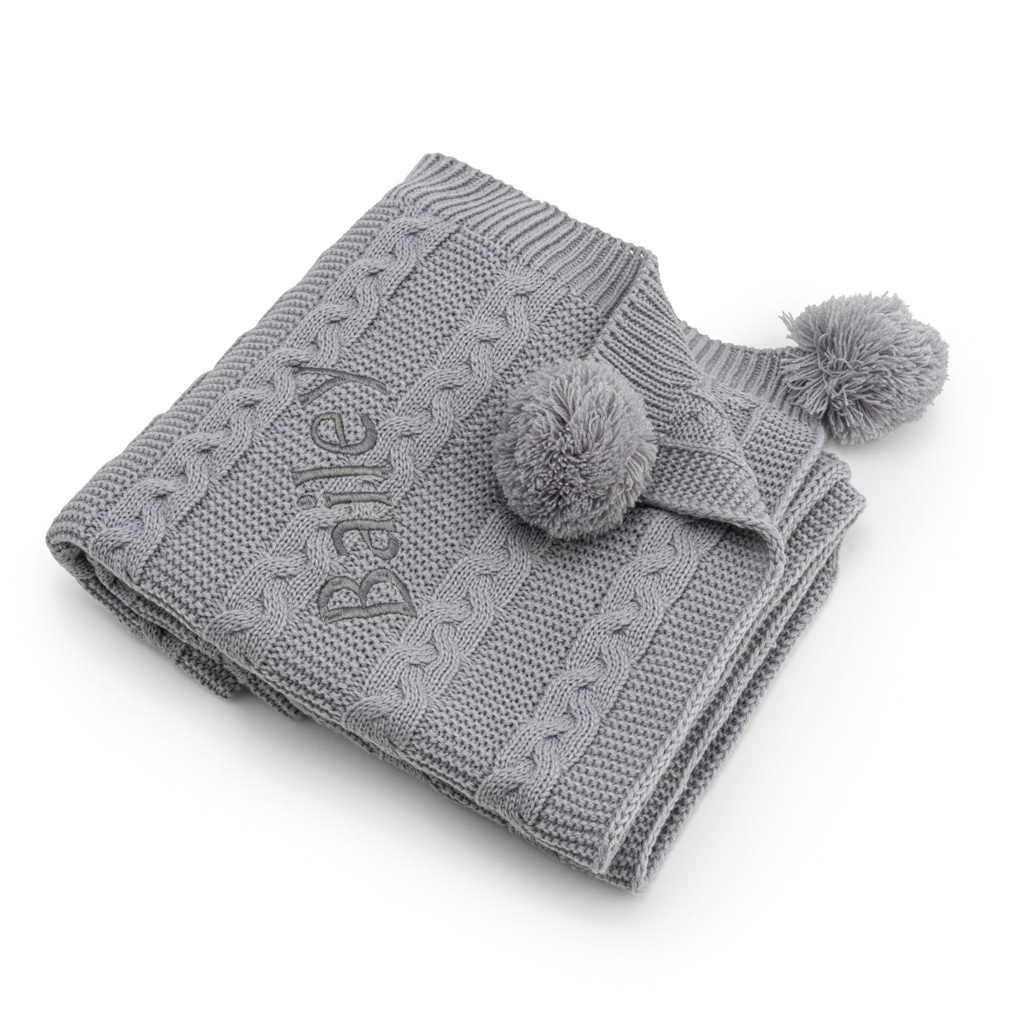 Grey Luxury Cable Knit Blanket