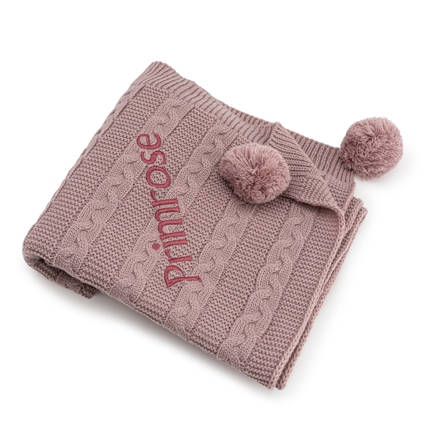 Dusty Rose Luxury Cable Knit Blanket